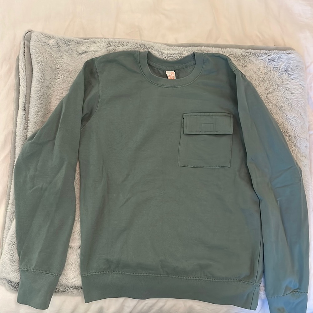 Cozy XS Fleece Factory Sweatshirt Green with front pocket!!!!
